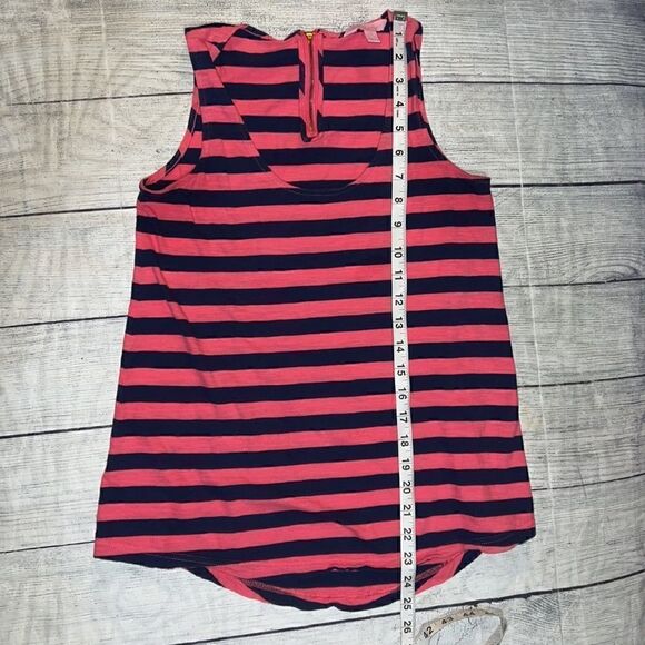 Lilly Pulitzer Navy Pink Striped Sleeveless Tank Top Exposed Zip sz XS - Picture 6 of 8